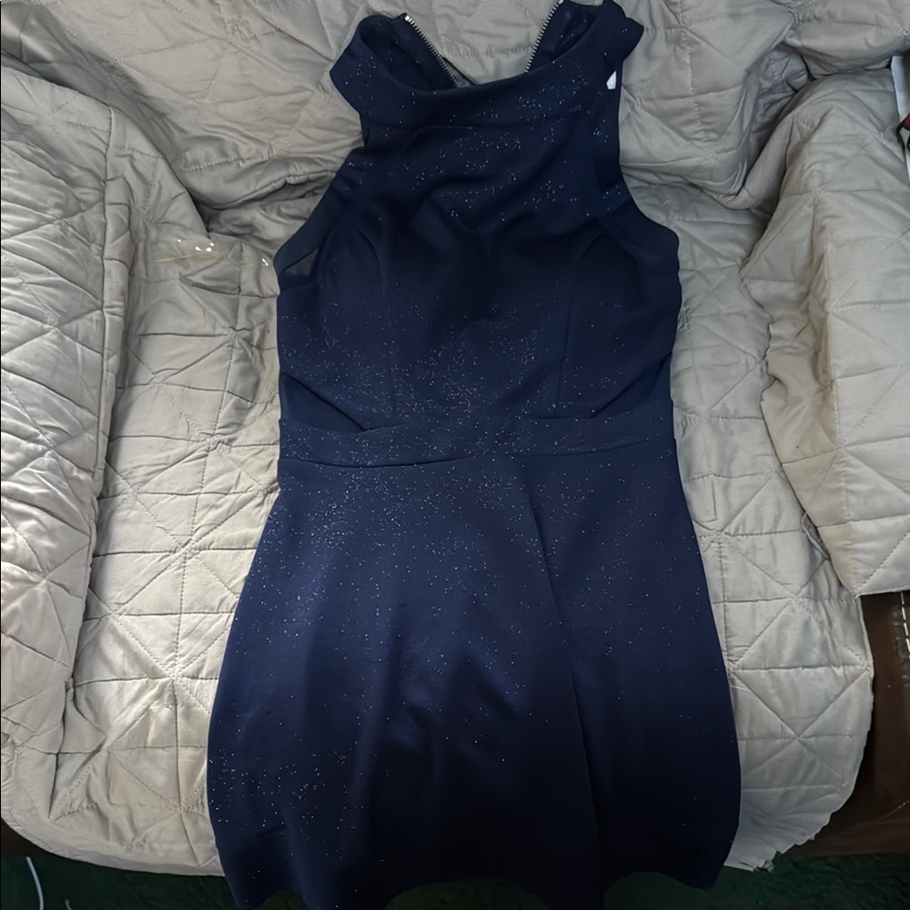Elegant Sparkly Navy Blue Women's Dress